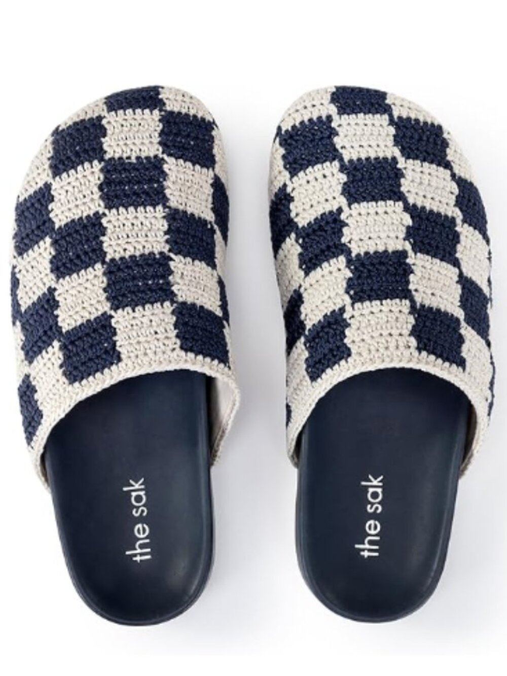 THE SAK Crochet Bolinas Clogs Denim/White Checkered